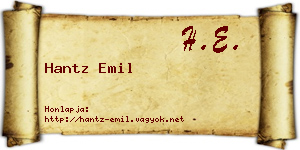 Hantz Emil névjegykártya